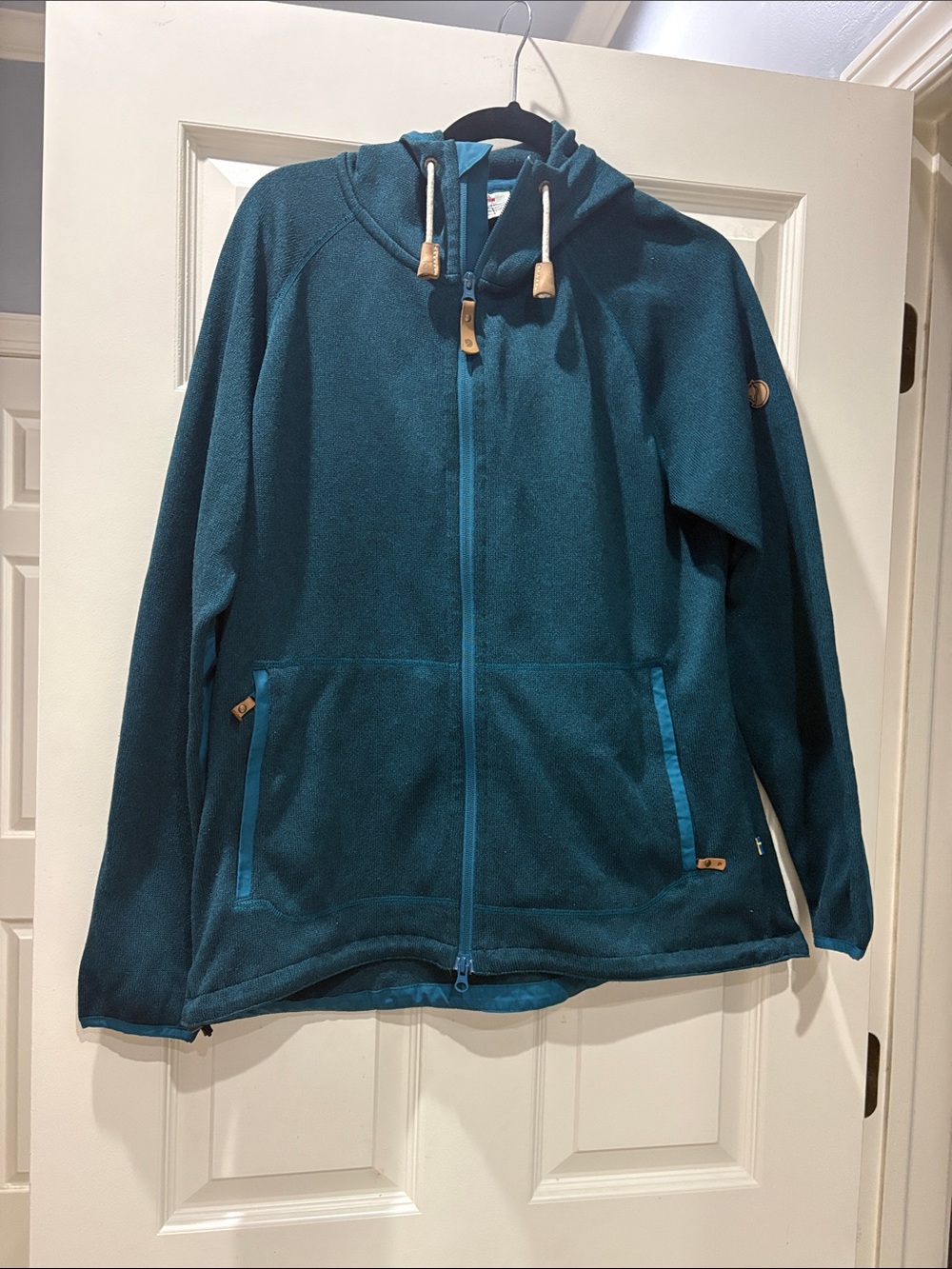Fjallraven Women's Teal Hooded Lightweight sweater Zip Up Jacket